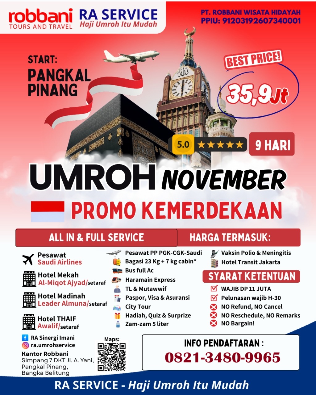 Paket Umroh Pangkal Pinang November 2025 Promo Kemerdekaan