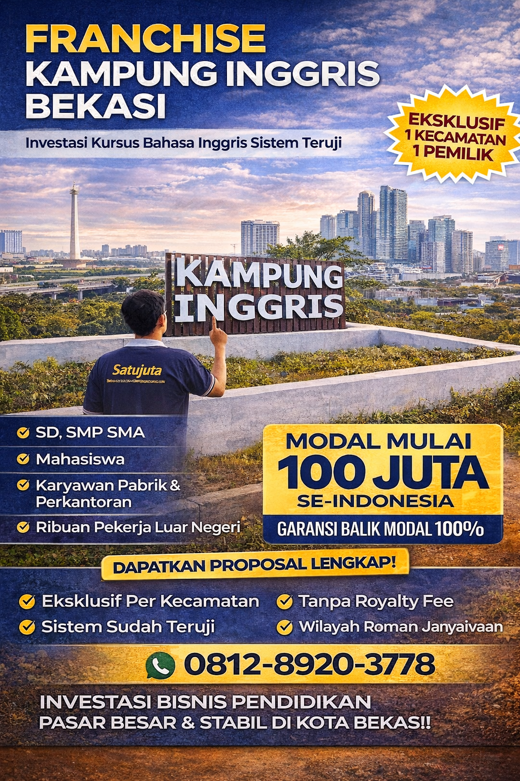 Kemitraan Kampung Inggris Bekasi dengan sistem yang sudah berjalan, brand kuat, dan potensi pasar besar