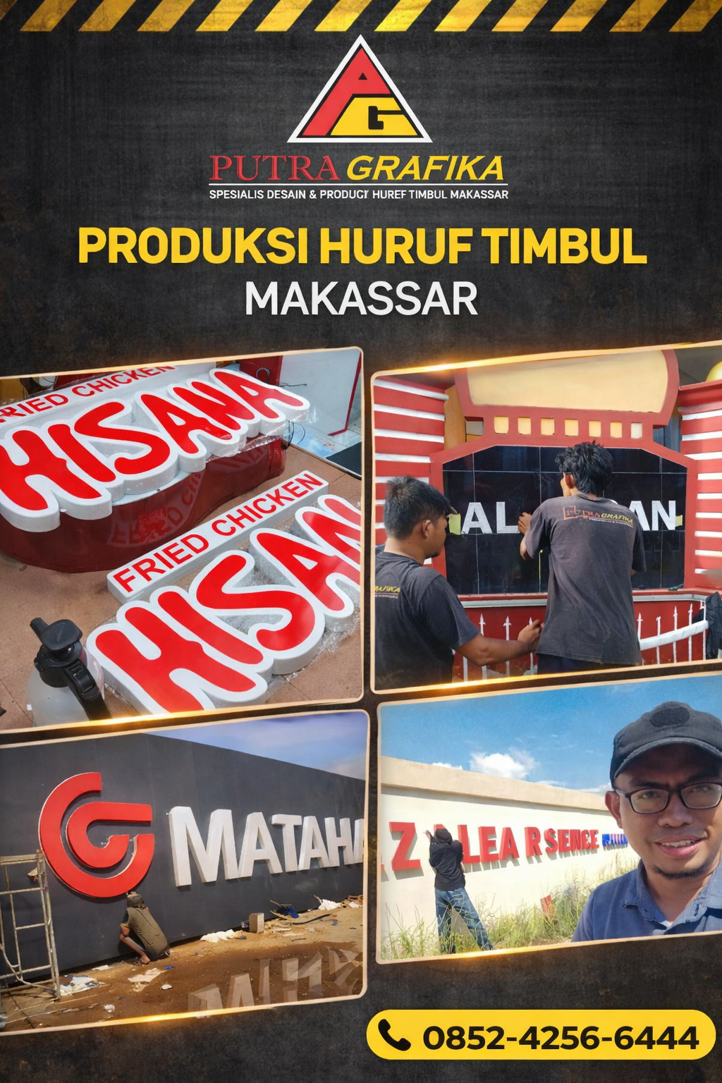 Produksi Huruf Timbul di Makassar Profesional – Putra Grafika