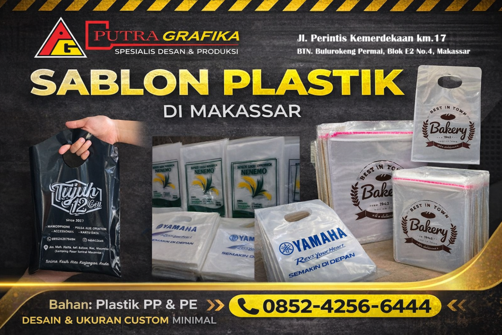 Sablon Plastik di Makassar Putra Grafika Solusi Branding Praktis untuk UMKM