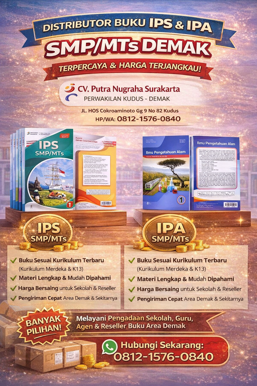 Distributor Buku IPS dan IPA SMP MTs Demak