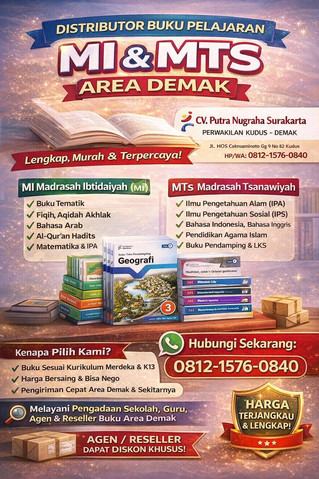 Distributor Buku Pelajaran MI dan MTs Area Demak