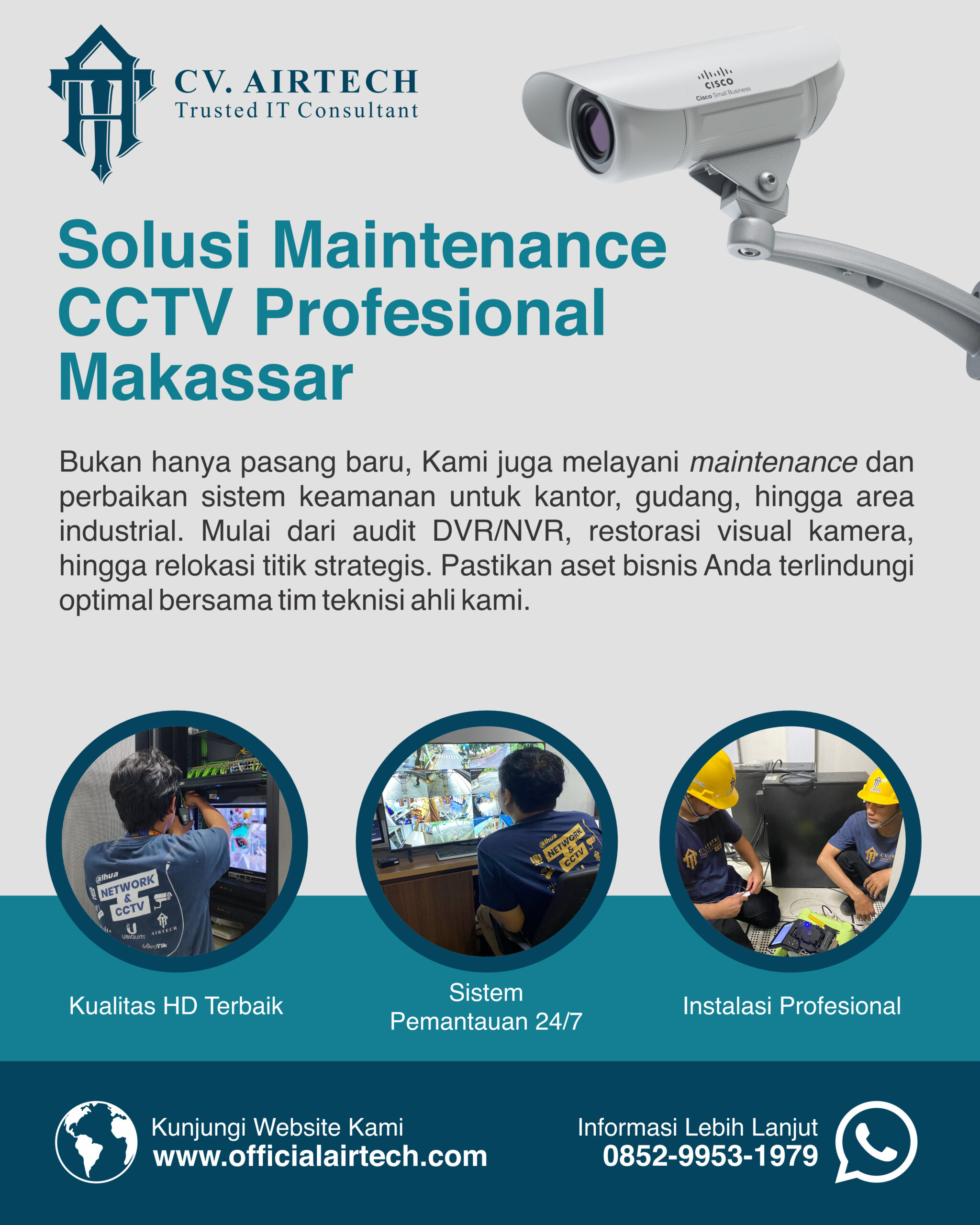 Jasa Maintenance CCTV Makassar Profesional – CV AIRTECH Solusi Terpercaya