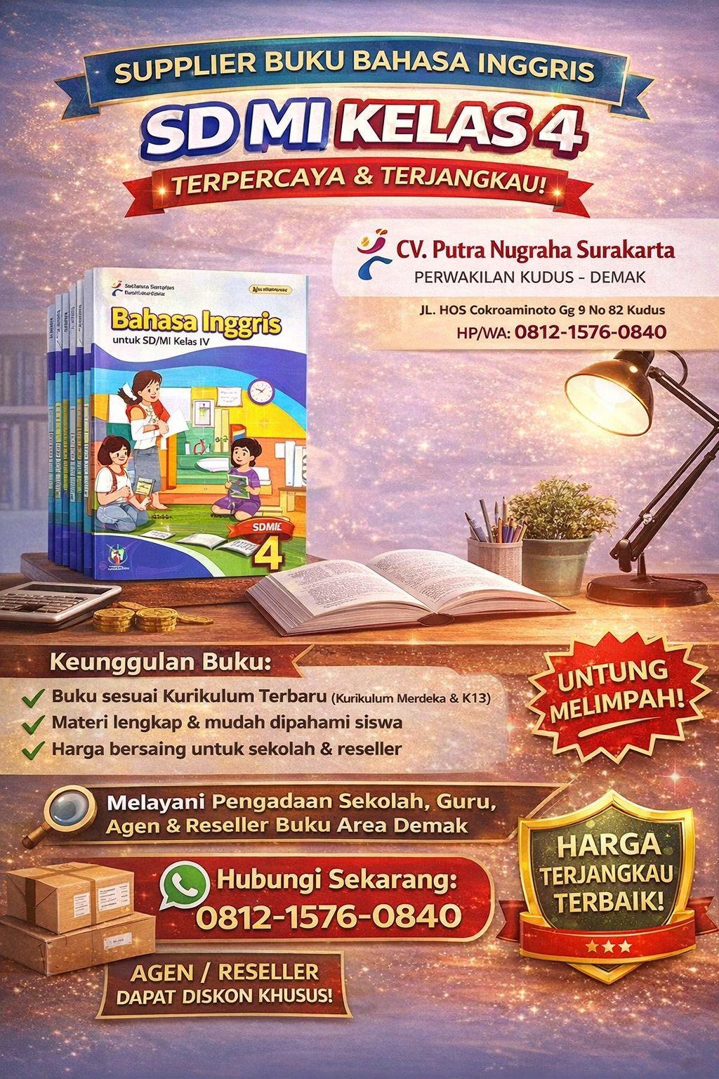 Supplier Buku Bahasa Inggris SD MI Kelas 4 Demak