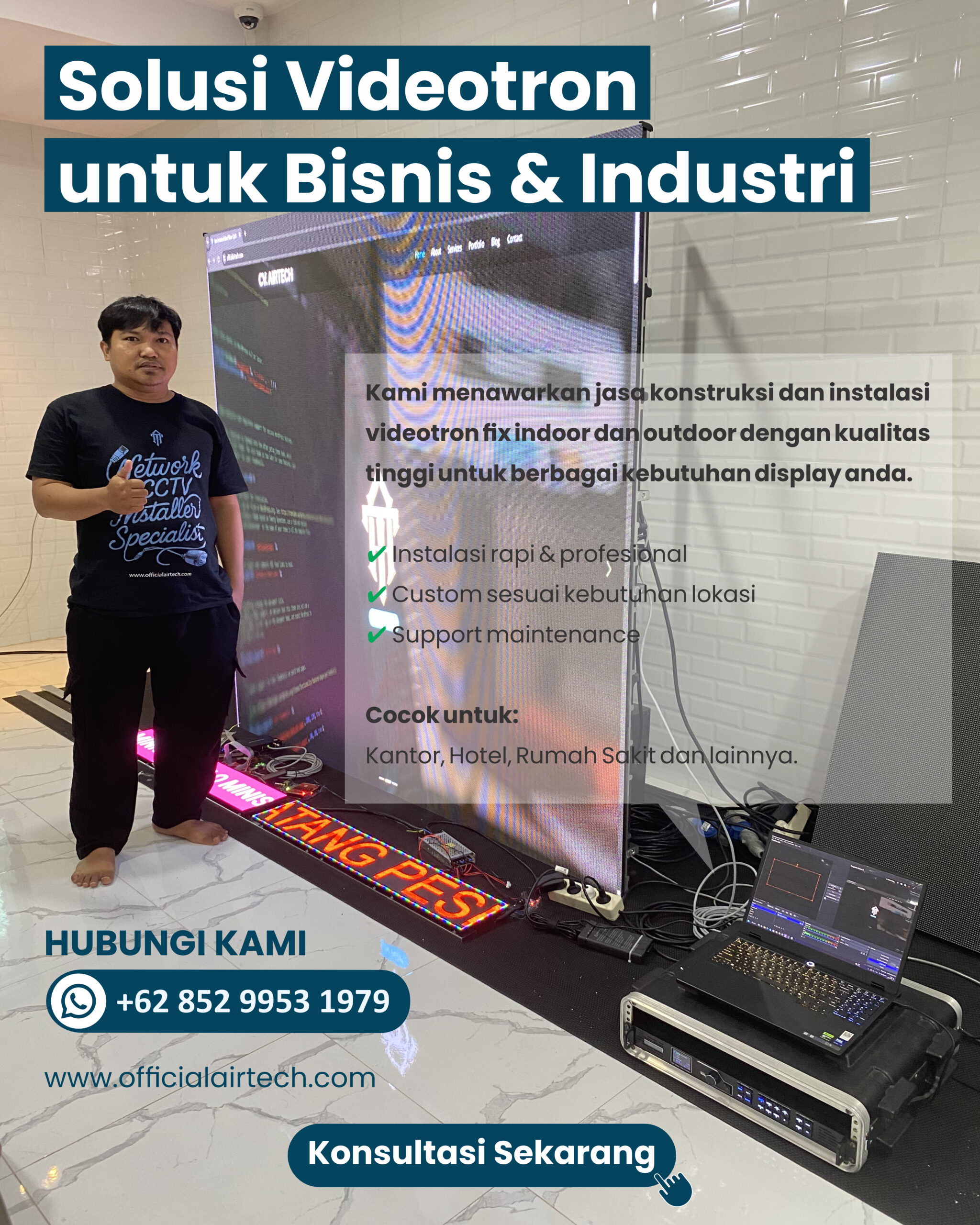 Vendor LED Videotron Makassar dengan Garansi Purnajual