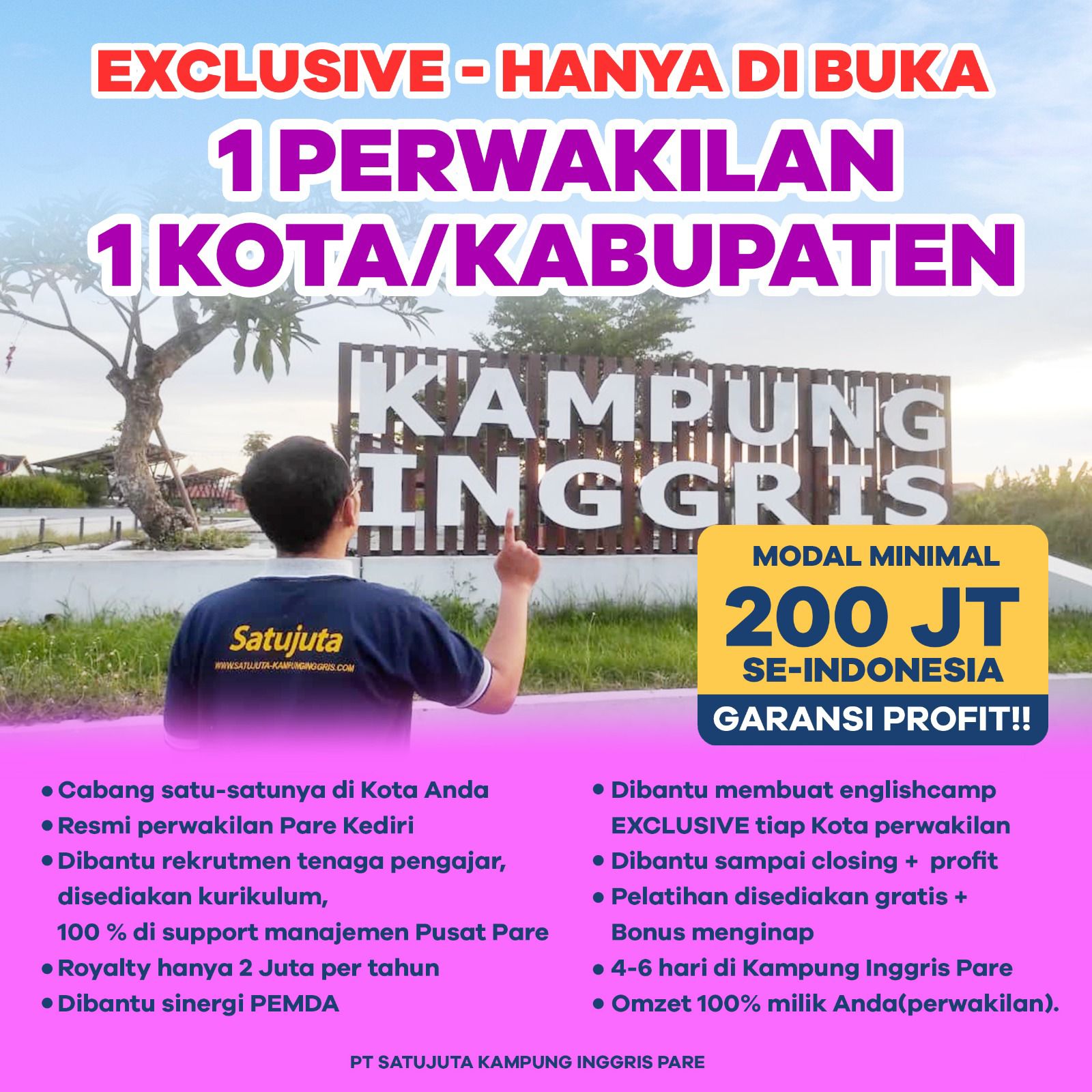 Bisnis Pendidikan Sistem Siap Jalan, Kemitraan Eksklusif Kampung Inggris Pare
