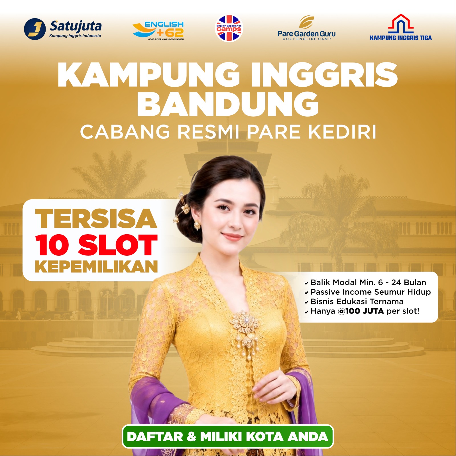 Investasi Kursus Bahasa Inggris Modal Kecil Bandung, Peluang Passive Income Jangka Panjang dari Bisnis Pendidikan