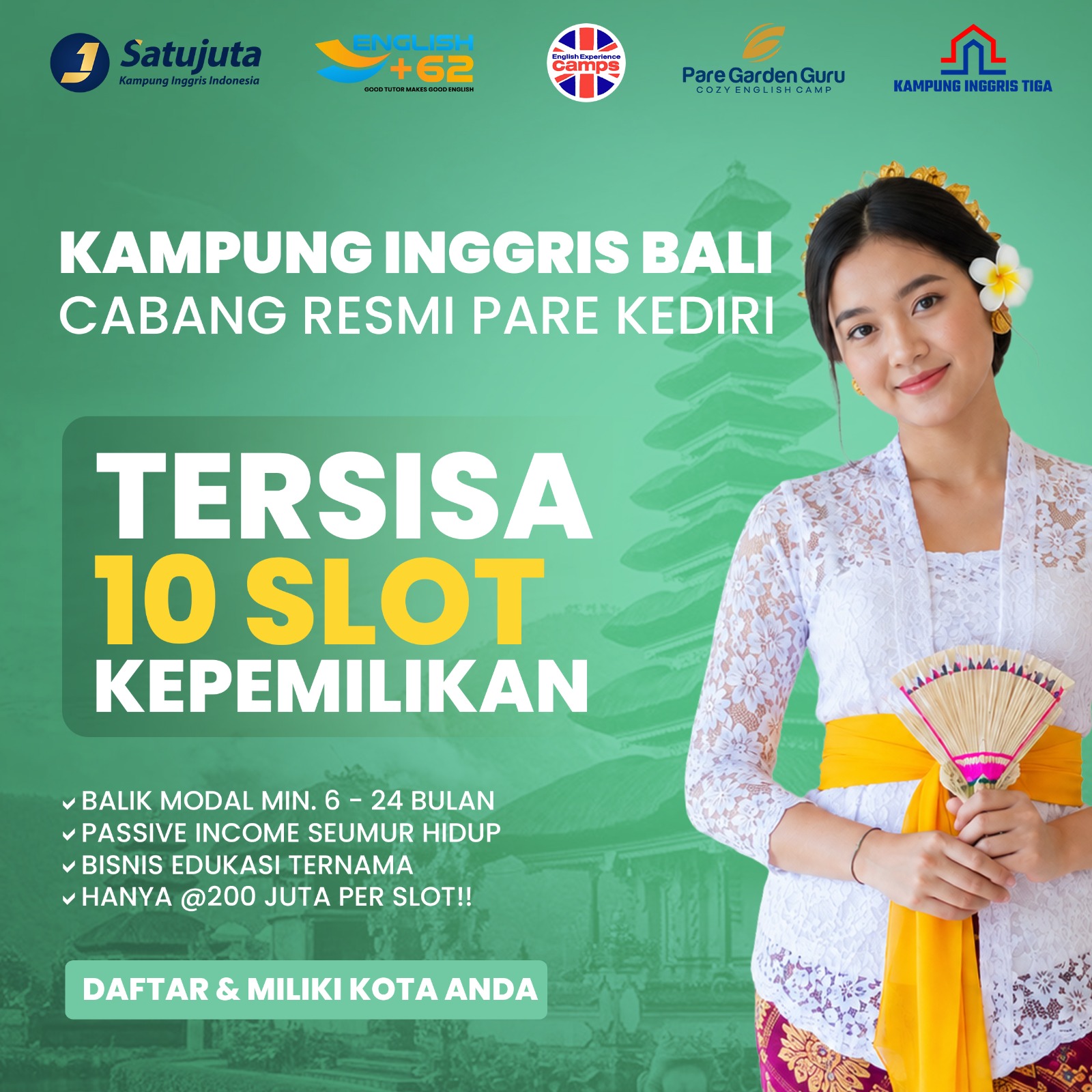 Investasi Pendidikan Bahasa Inggris di Bali Peluang Passive Income dari Bisnis Pendidikan yang Dikelola Profesional