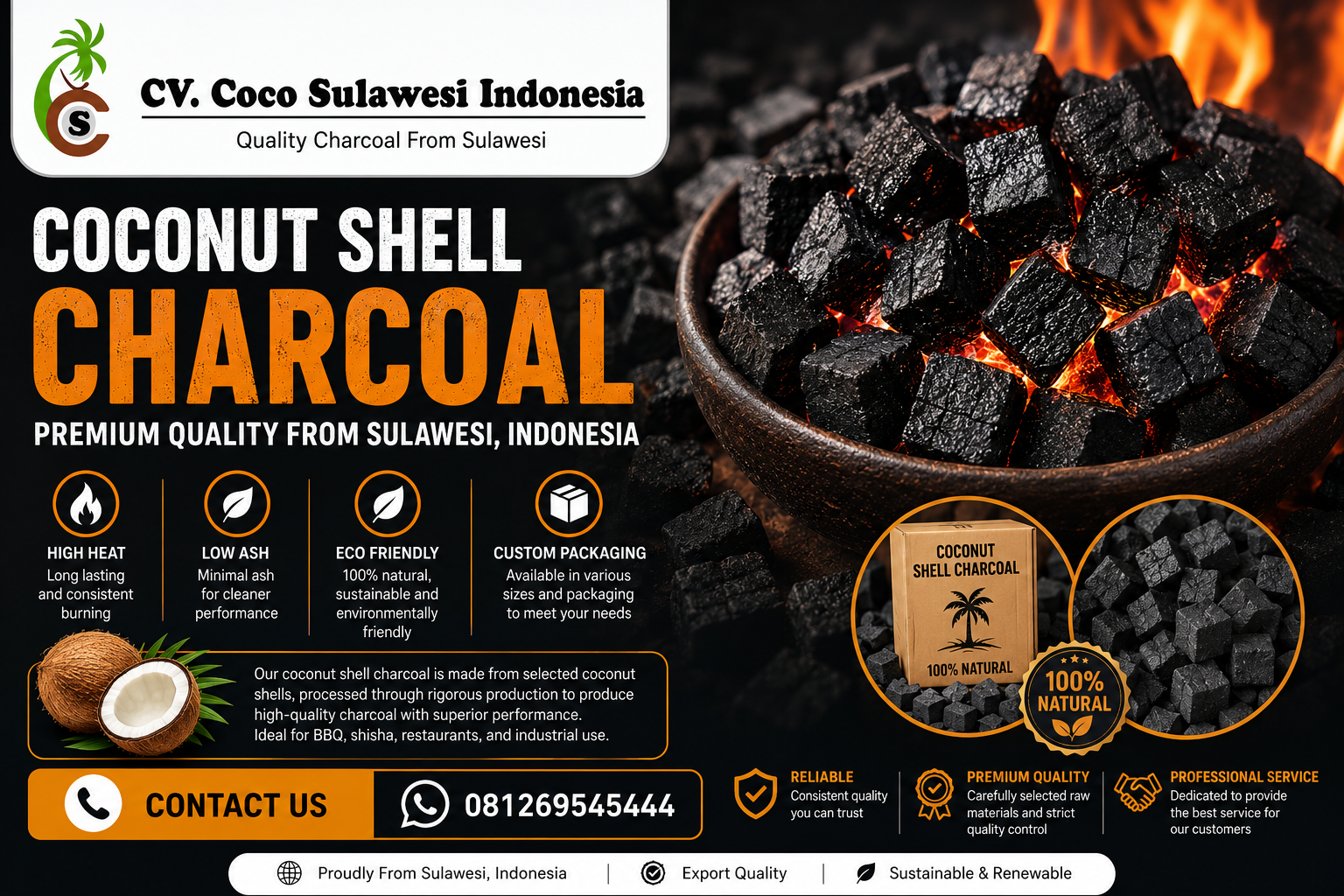 Coconut Shell Charcoal for Shisha